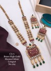 71 CL Designer Brass High Gold Meena Colour Long Set Wholesale Price In Surat
